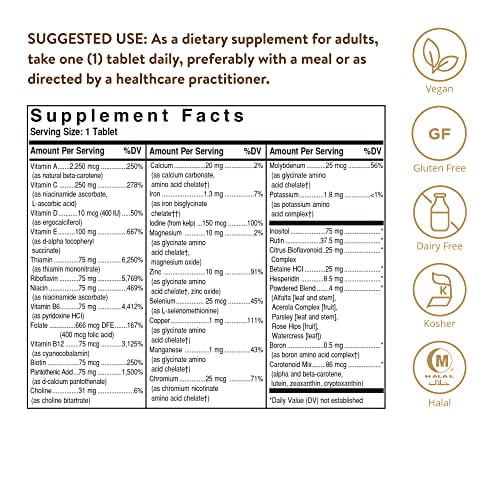 Solgar Formula VM-75, 180 Tablets - Multivitamin with Chelated Minerals - Vitamin A, B6, B - Image 2