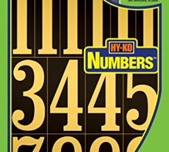 Hy-Ko Products MM-5N Self Adhesive Vinyl Numbers 3″ High, Black & Gold, 26 Pieces