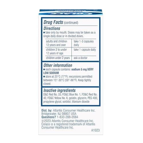 Colace Regular Strength Stool Softener for Gentle Effective Constipation Relief, 1 Doctor - Image 3