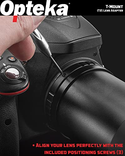 Opteka T-Mount (T2) Adapter Compatible with Canon EF EOS 80D, 77D, 70D, 60D, 60Da, 50D, 7D - Image 5