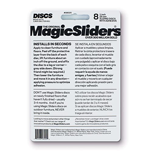Magic Sliders 8025 Series 8PK 1" RND Slide Disc, Blue - Image 2