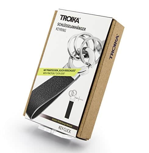 TROIKA Key-Click ? KR8-02/LE ? Keyring with Practical"Click-Lock" ? 3 Metal Rings ? Leathe - Image 7