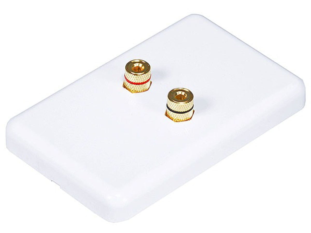 Monoprice High Quality Banana Binding Post Two-Piece Inset Wall Plate for 2 Speakers - Cou
