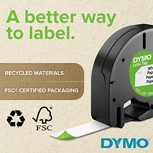 DYMO - DYM16952 Authentic LetraTag Labeling Tape for LetraTag Label Makers, Black Print on - Image 4