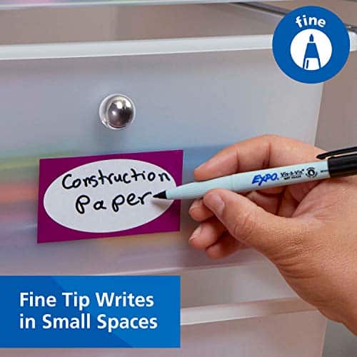 EXPO Vis-a-Vis Wet Erase Markers, Fine Point, Blue, 12 Count - Image 5