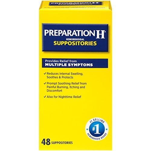 Preparation H Hemorrhoid Symptom Treatment Suppositories, Burning, Itching and Discomfort