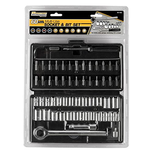 Performance Tool W1168 SAE/Metric 60-Piece Socket (1/4-Inch & 3/8-Inch Drive) and Bit Set - Image 2