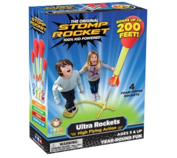 Stomp Rocket Ultra Rocket Launcher for Kids, 4 Rockets – Fun Backyard & Outdoor Kids Toys