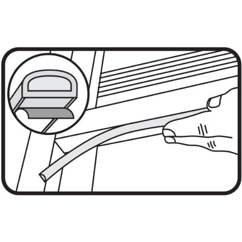 M-D 63602 17' Brown Extreme Temperature D-Profile Weather Stripping - Image 7