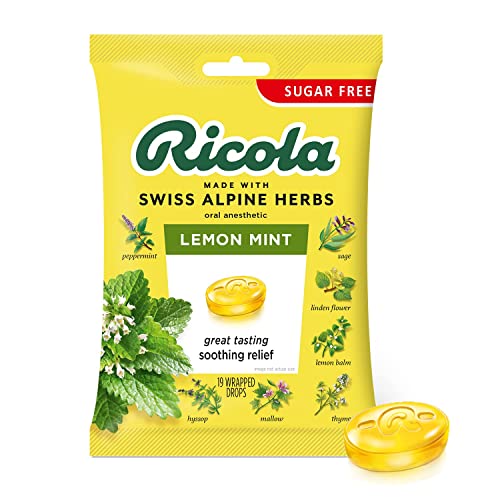 Cough Drops - Lemon Mint Sugar Free Ricola 19 Lozenge