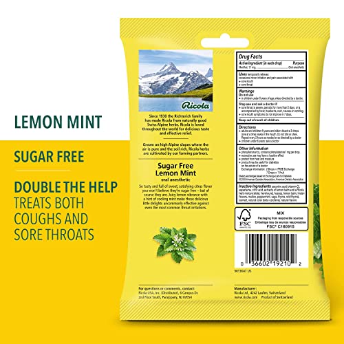 Cough Drops - Lemon Mint Sugar Free Ricola 19 Lozenge - Image 5