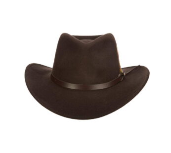 Scala Classico Men’s Crushable Felt Outback Hat, Chocolate, Large