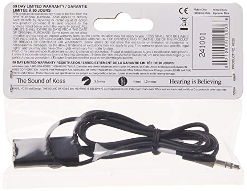 Koss 155954 VC20 Volume Control, Standard Packaging, 39-Inch Cord, Compatible with Cell Ph - Image 3