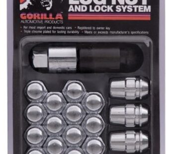 Gorilla Automotive 71733 Acorn Chrome Lug Nut and Lock System (12mm x 1.50 Thread Size)