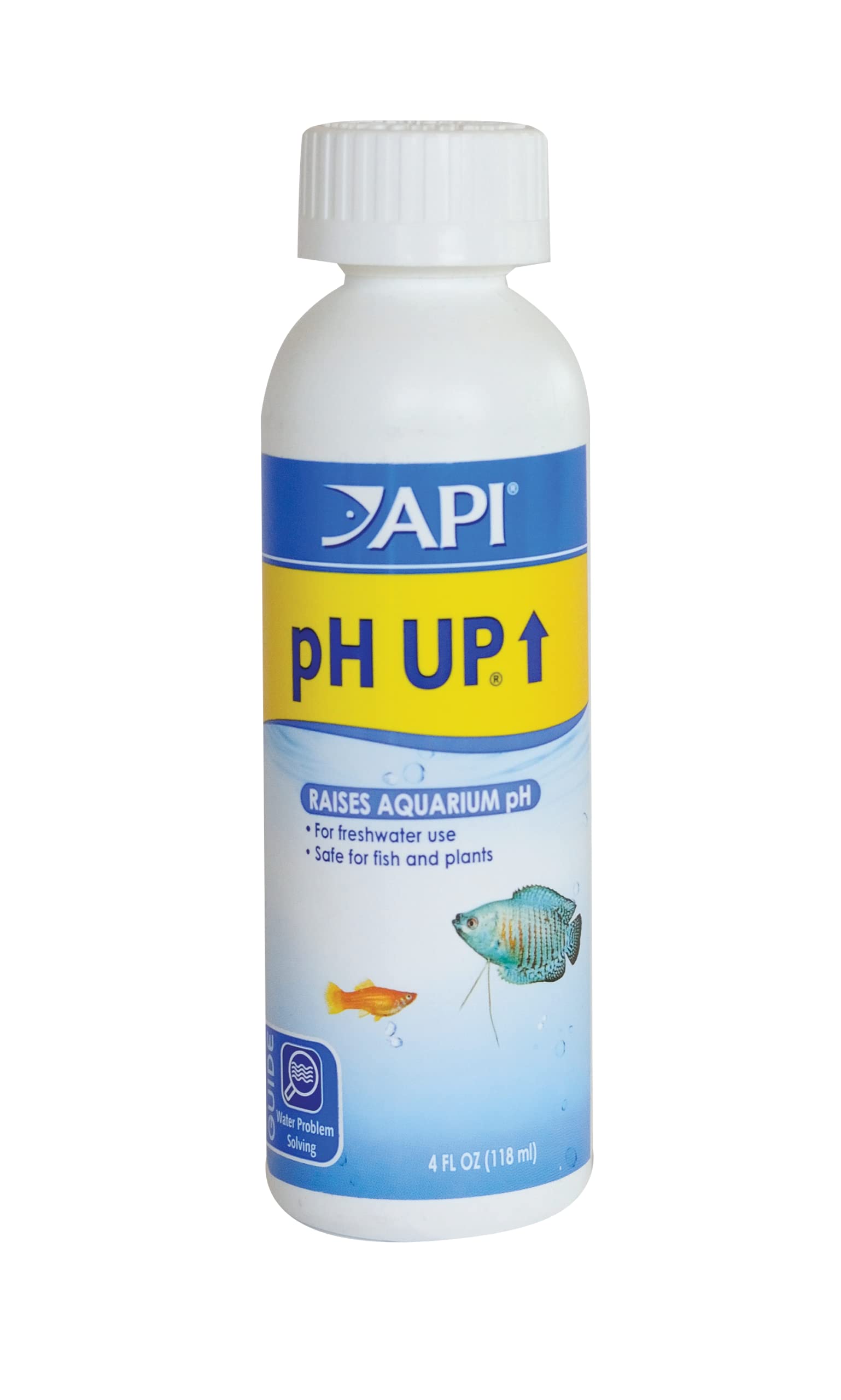 API pH UP Freshwater Aquarium Water pH Raising Solution for fish,4-Ounce Bottle, Brown