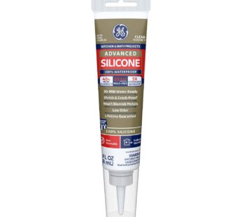 GE Sealants & Adhesives GE284 Advanced Silicone 2 Kitchen & Bath Sealant, 2.8oz, Clear, 2
