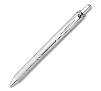 Pentel? EnerGel Alloy Retractable Gel Pens, Medium Point, 0.7 mm, Metallic Silver Barrel,