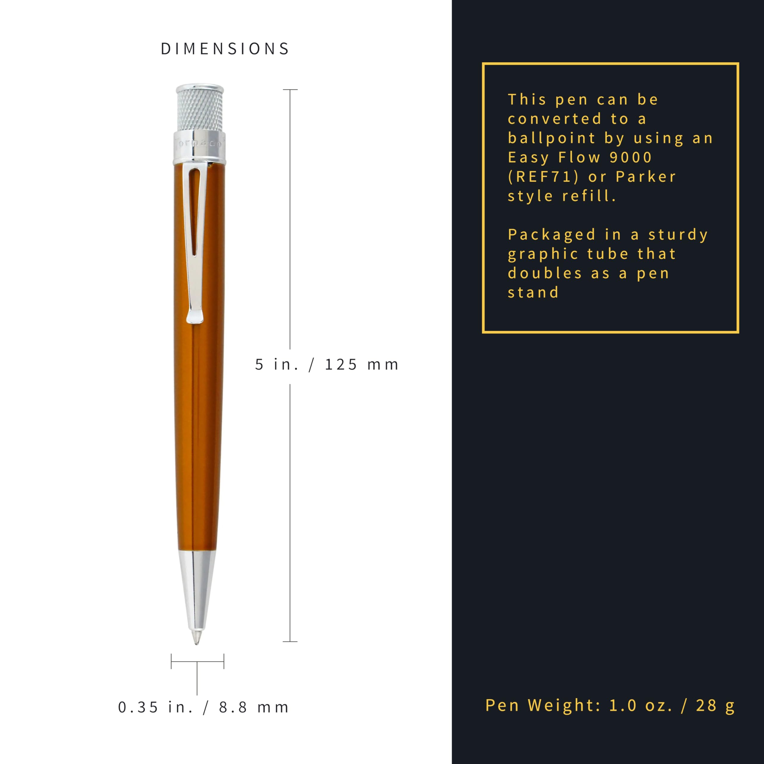 Retro 1951 Tornado? Classic Lacquer Rollerball Pen - Orange - Image 5