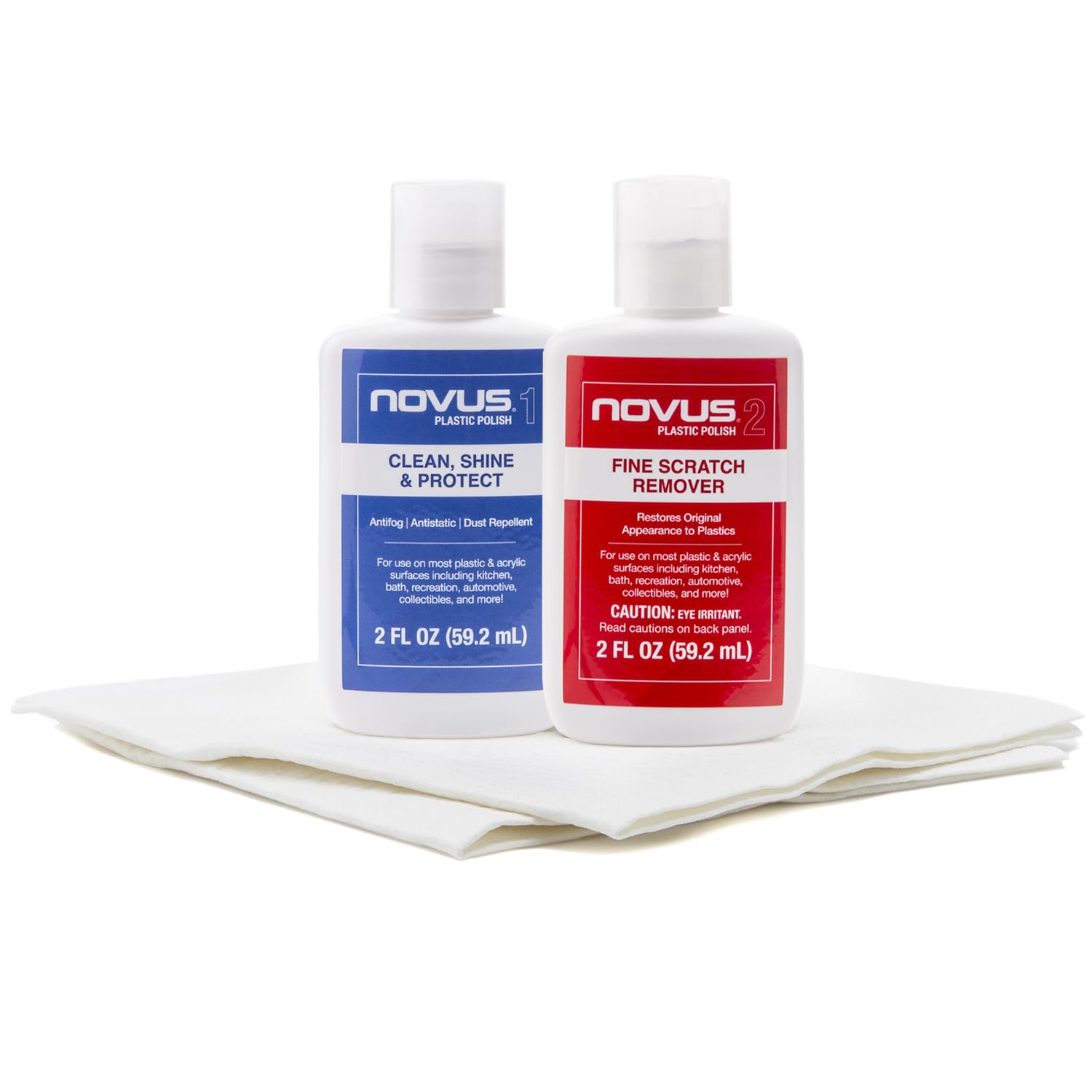 NOVUS-PK2-2 | Plastic Clean & Shine #1, Fine Scratch Remover #2 and Polish Mates Pack | 2