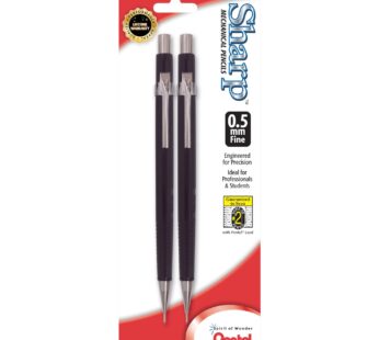 Pentel? Automatic Sharp? Mechanical Pencils, 0.5 mm, Black, Pack Of 2