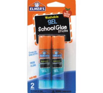 Elmer’s Washable Gel School Glue Sticks, 0.28 oz Each, 2 Sticks per Pack (E518)