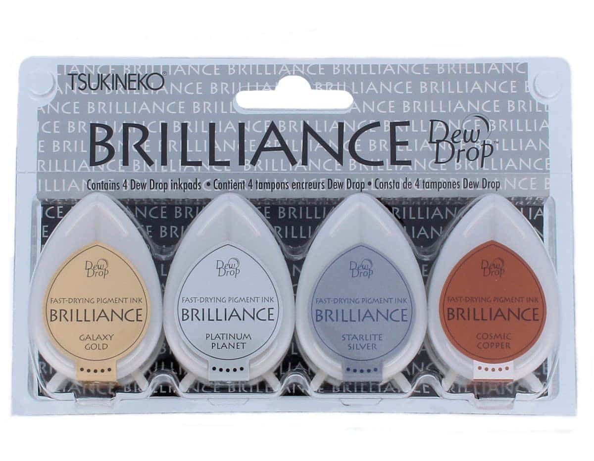 Tsukineko 4-Pack Brilliance Dew Drop Inkpads, Planetarium