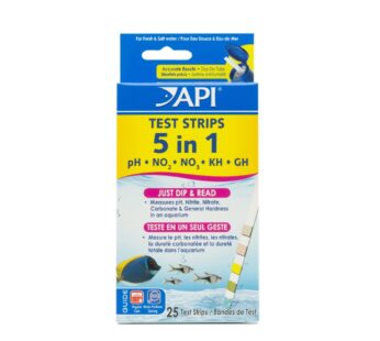 API 5-in-1 Test Strips Freshwater and Saltwater Aquarium Test Strips 25-Count Box