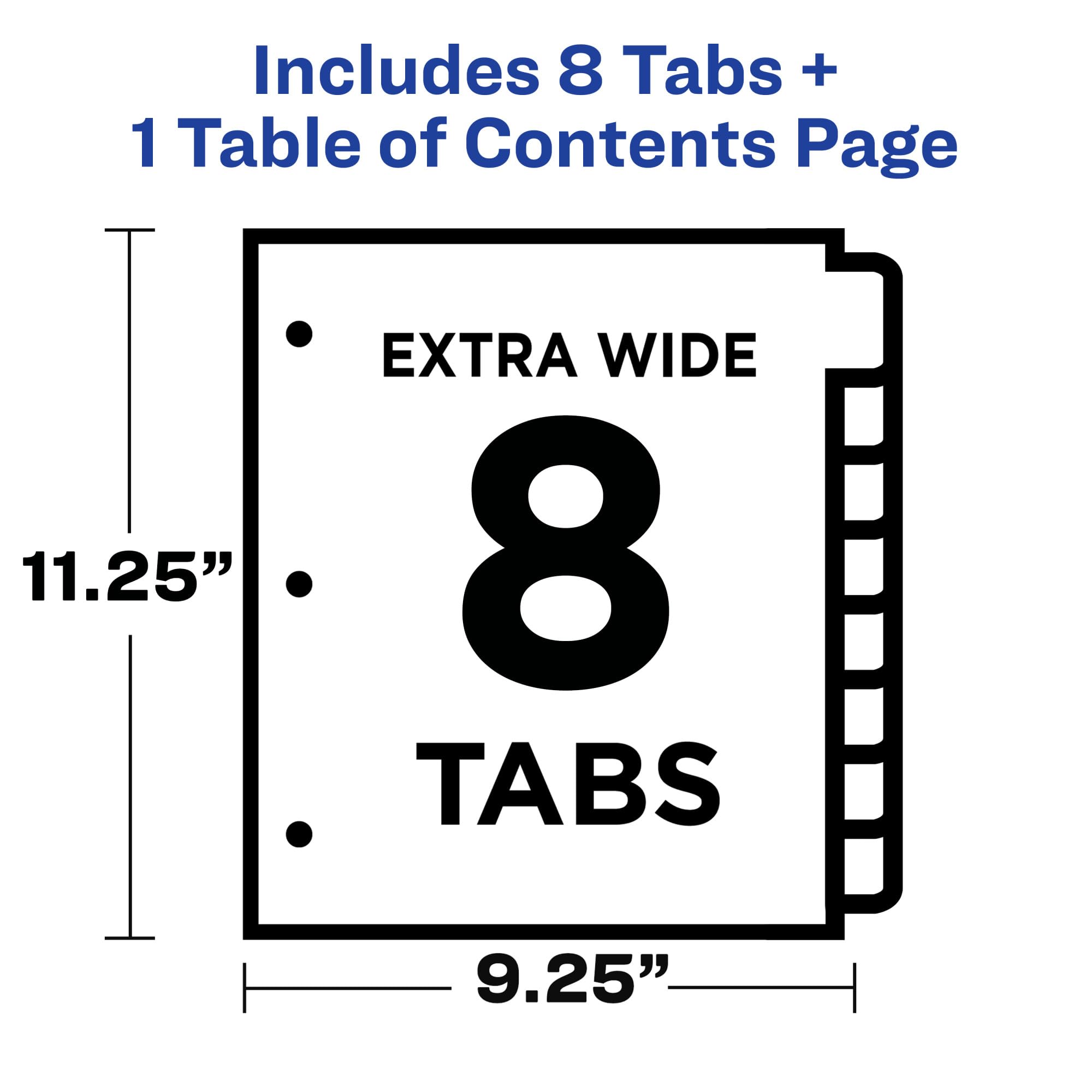 Avery Extra-Wide 8 Tab Dividers for 3 Ring Binders, Customizable Table of Contents, Multic - Image 3