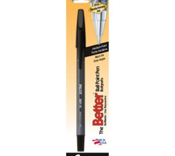 Pilot The Better Ballpoint Stick Pen, Medium Point, Black Ink, Single Pen