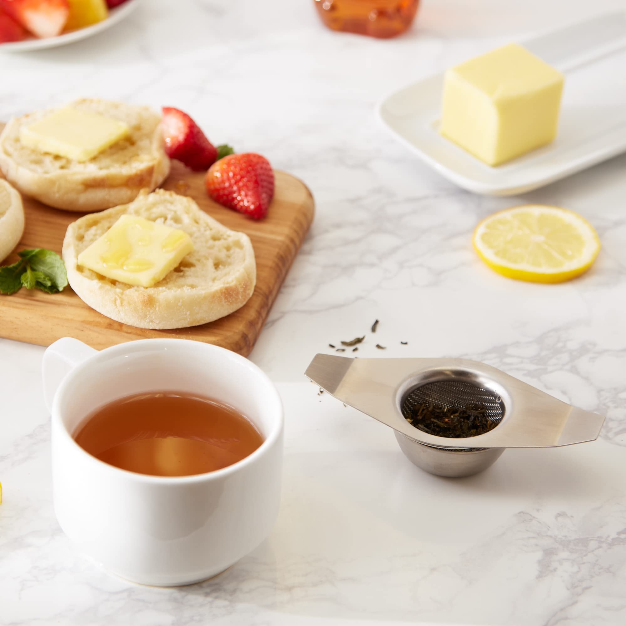 RSVP International Tea Strainer Collection, Strainer & Drip Cup - Image 5