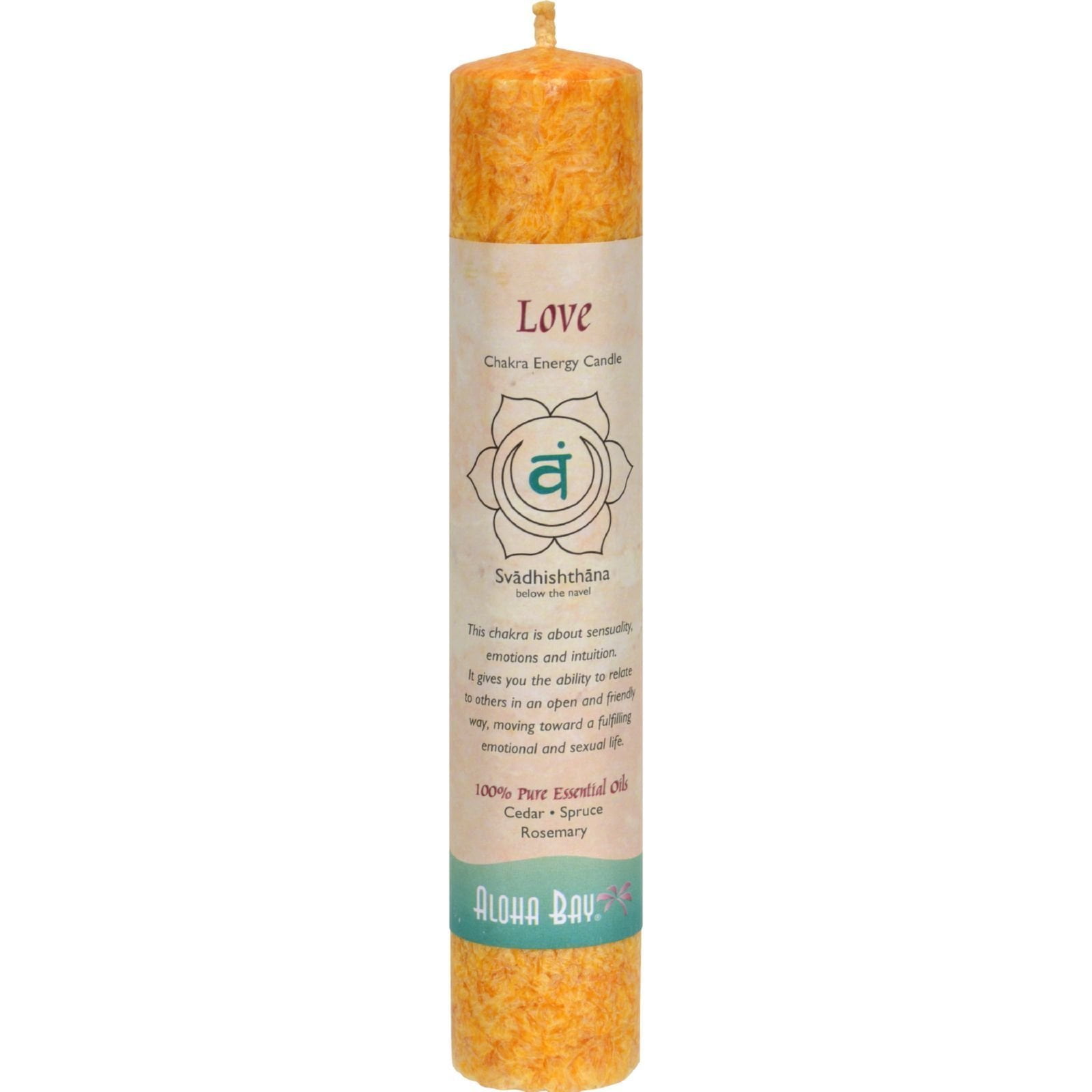 Aloha Bay Chakra Pillar Love Candle, 1 EA, Orange - Image 2