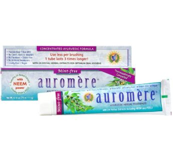 Auromere Ayurvedic Herbal Toothpaste, Mint Free – Vegan, Natural, Non GMO, Fluoride Free,