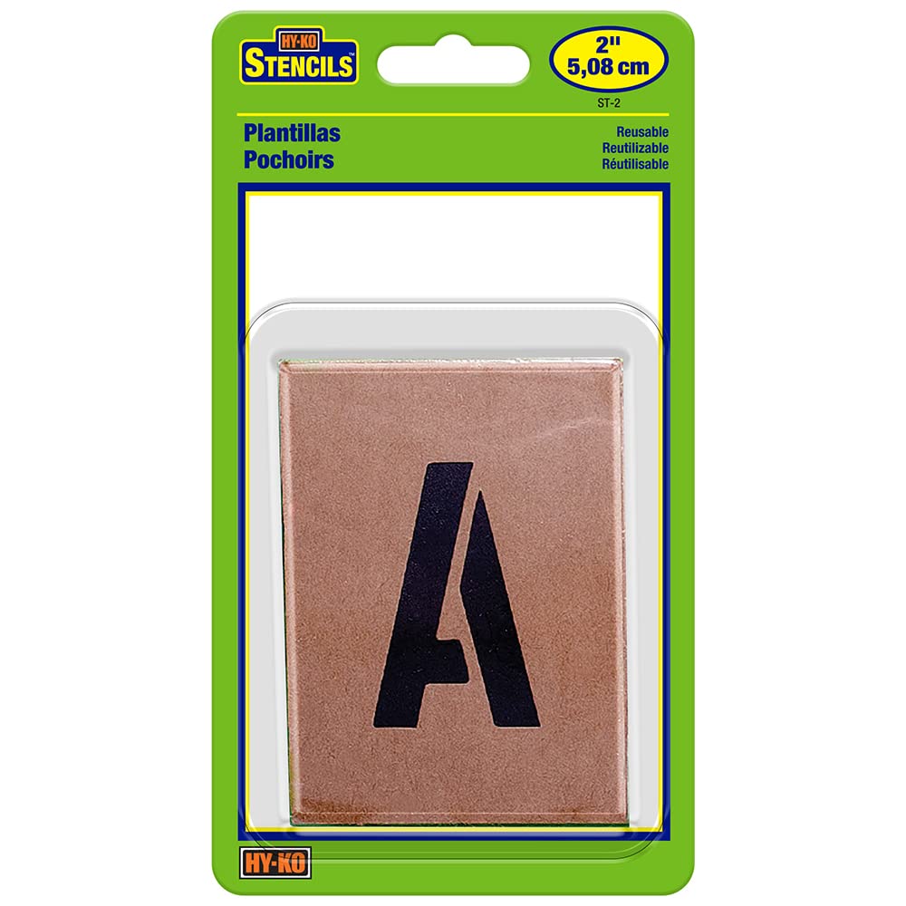 Hy-Ko ST-2 Number & Letter STENCILS, 2 INCH, TAN