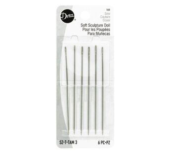 Dritz 56D Doll Hand Needles, Soft Sculpture, 3-Inch (6-Count),Nickel