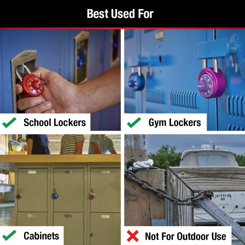Master Lock 1530T Locker Lock Combination Padlock, 2 Count (Pack of 1), Colors May Vary - Image 3