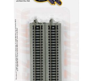 Bachmann Trains – Snap-Fit E-Z TRACK 5? STRAIGHT TRACK (6/card) – NICKEL SILVER Rail With