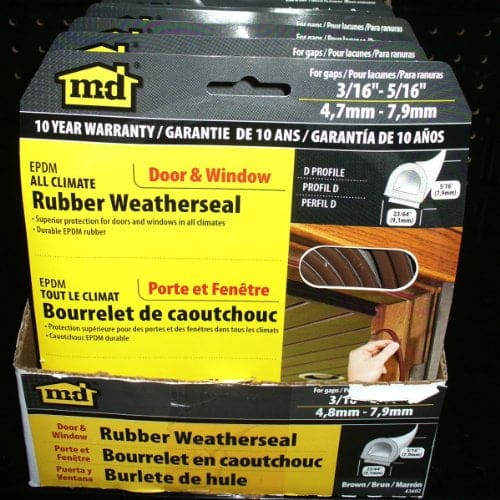 M-D 63602 17' Brown Extreme Temperature D-Profile Weather Stripping - Image 8