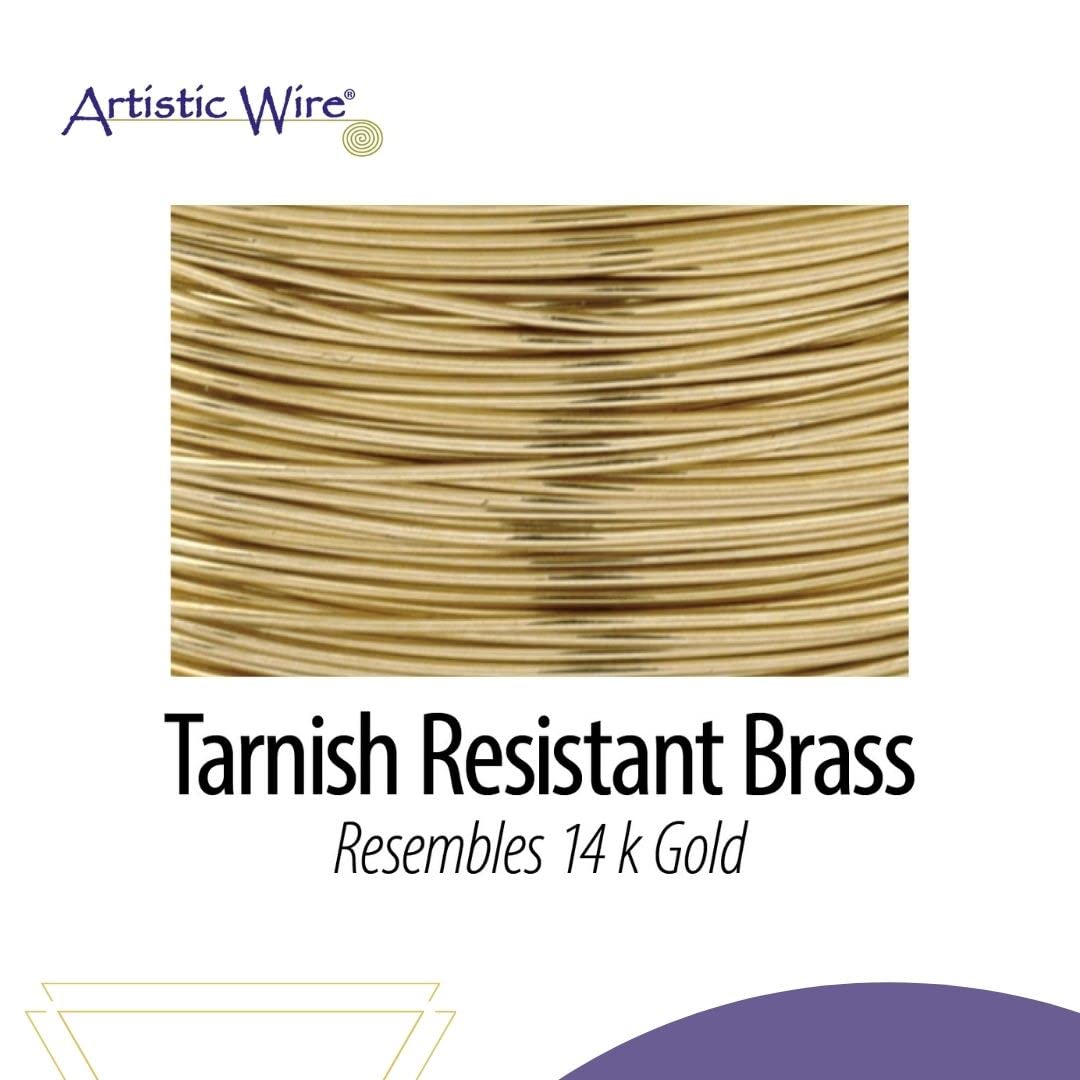 Artistic Wire, 22 Gauge 8 Yards/Pkg, Natural Non-Tarnish Brass - Image 3