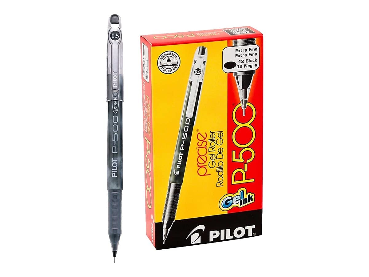Pilot, Precise P-500 Gel Ink Rolling Ball Stick Pens, Extra Fine Point 0.5 mm, Black, Pack - Image 2