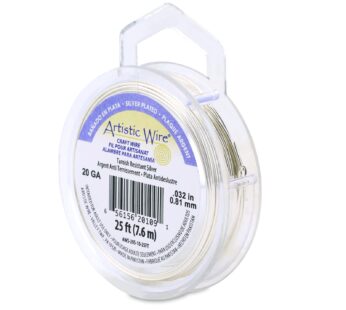 Artistic Non-Tarnish Silver Wire, 20 Gauge, 25 Feet