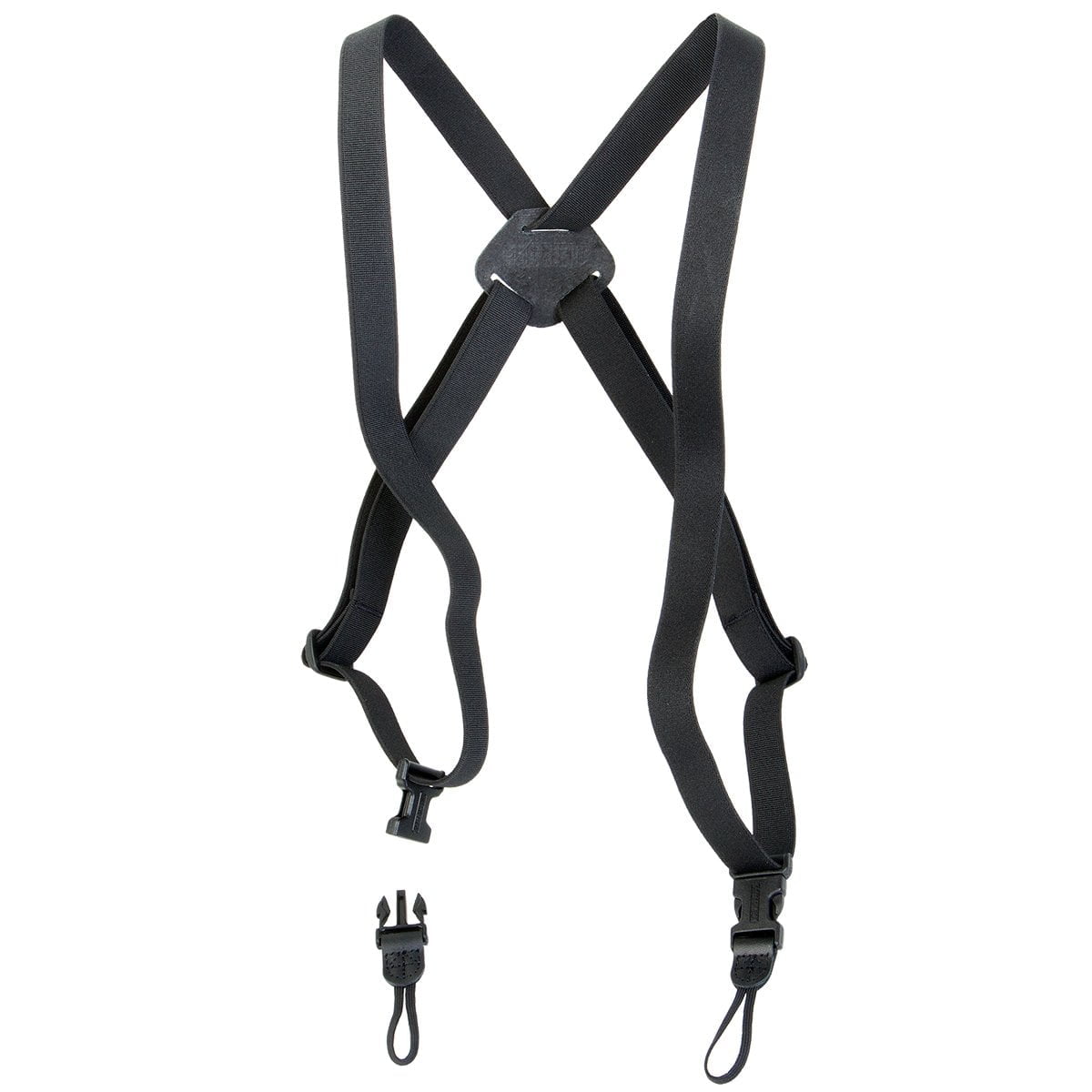 OP/TECH USA Bino/Cam Harness - Self-Adjusting Harness with Quick Disconnects - Elastic,Bla