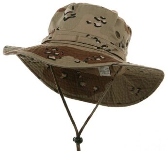 MG Men’s Washed Cotton Twill Chin Cord Hunting Hat (Desert Camo Brown, Medium)