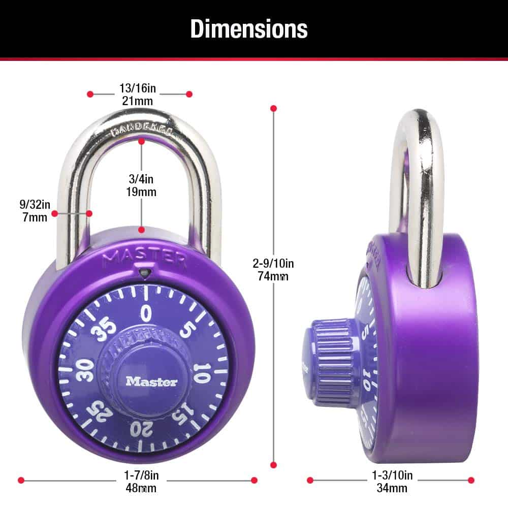 Master Lock 1530T Locker Lock Combination Padlock, 2 Count (Pack of 1), Colors May Vary - Image 6