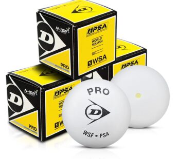 Dunlop White Pro Squash Ball – 3 Balls