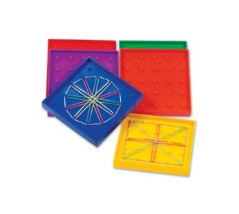 Learning Resources 5-Inch Double-Sided Assorted Geoboard Shapes – 6 Pieces, Ages 5+ Kinder