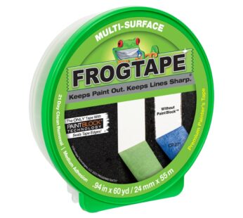 FROGTAPE 187649 CF 120 Multi Surface Painter’s Tape with PAINTBLOCK, Medium Adhesion, 24mm