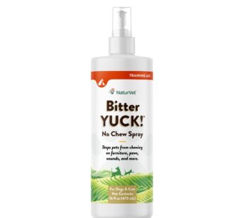 NaturVet Bitter Yuck! No Chew Spray for Dogs, Cats, and Horses Pet Training Spray, Liquid,