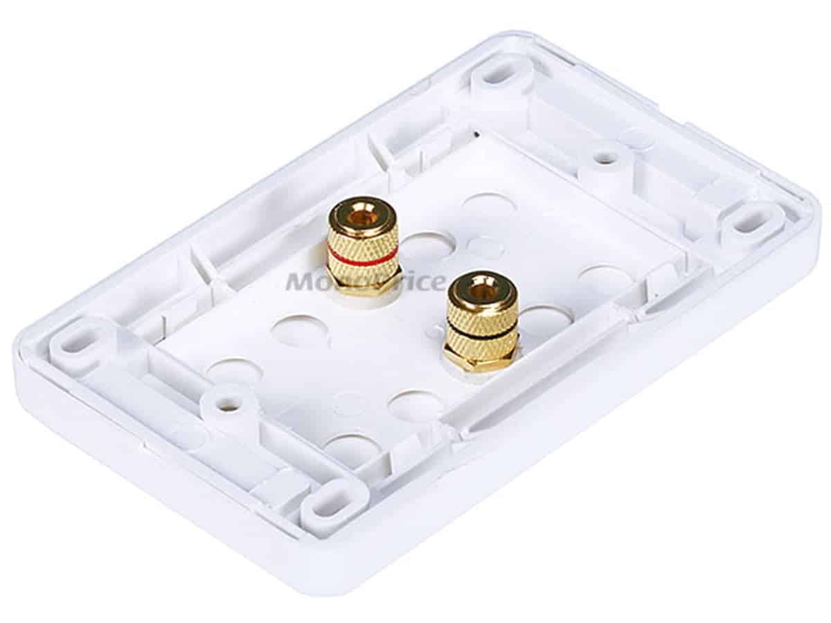 Monoprice High Quality Banana Binding Post Two-Piece Inset Wall Plate for 2 Speakers - Cou - Image 2