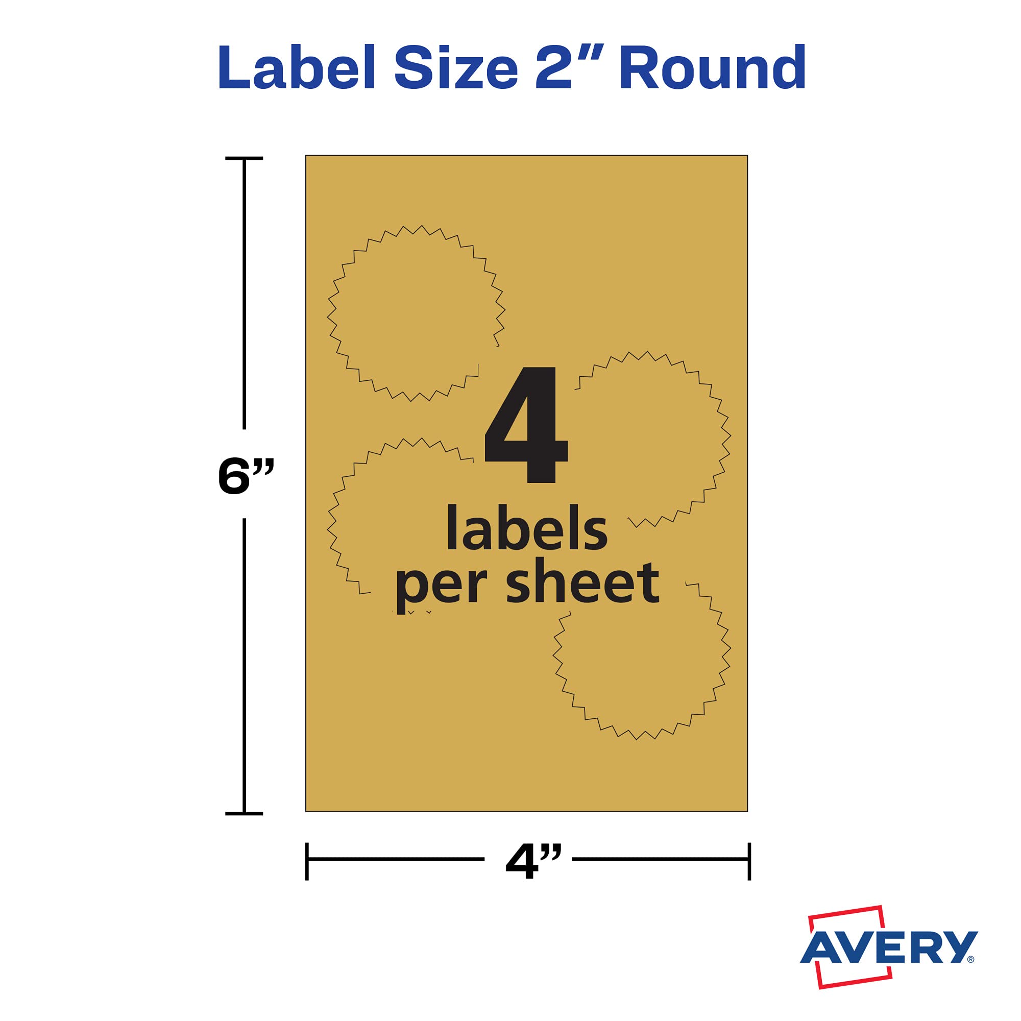 Avery Inkjet Print or Write Notarial Seals, 2 in Diameter, Gold, 44/Pack, PK - AVE05868 - Image 6