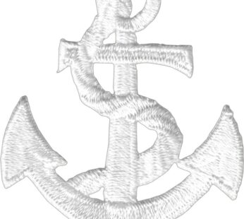 White Anchor – Embroidered Iron On or Sew On Patch